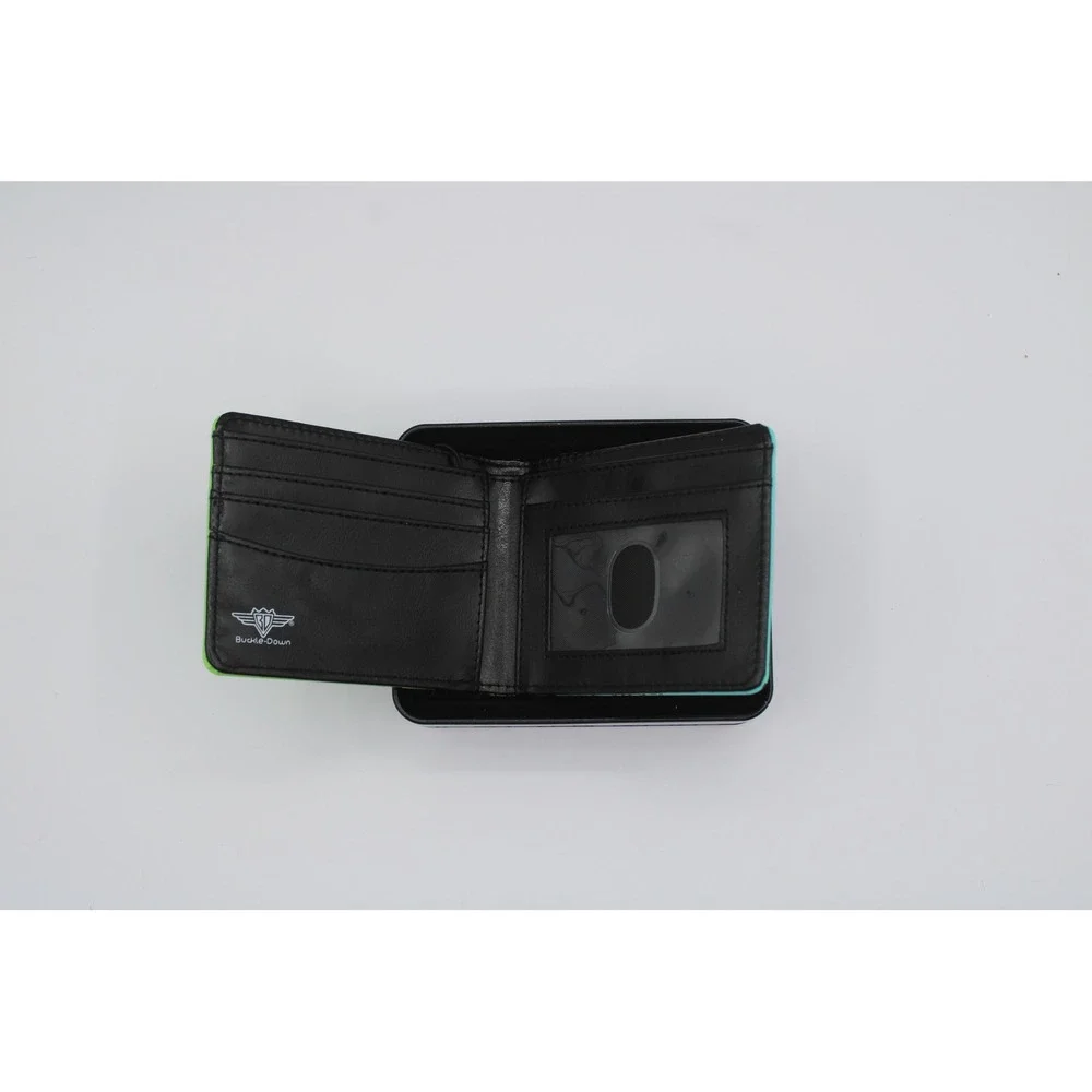 Bi-Fold Wallet - Invader Zim GIR Split Close-Up and Poses Blue/Green